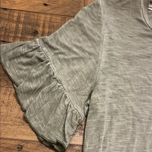 Elegant Ruffled Sleeve Top - Sage - Picture 3 of 5